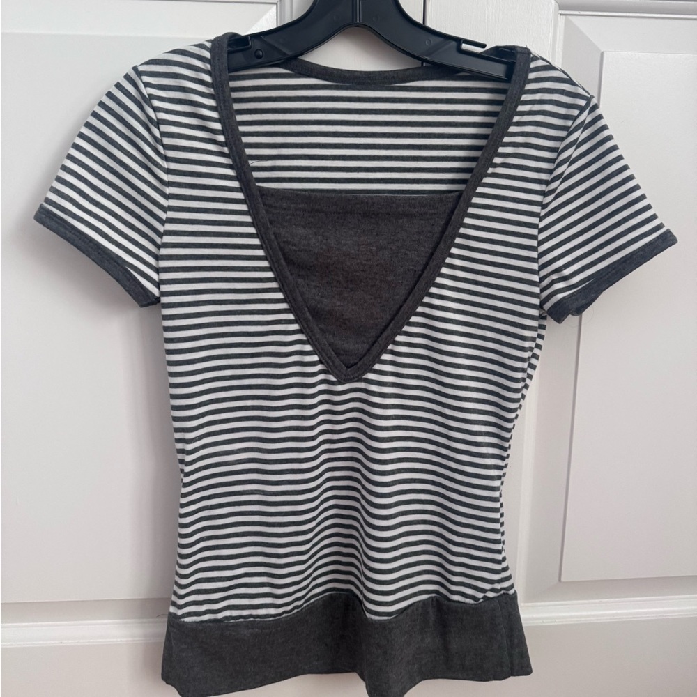 Striped V-Neck Women's Top
